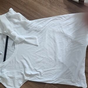 GAP White Short Sleeve Top with Bow Accent